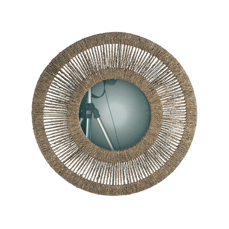 espejo redondo seagrass franjas tupido d.55cm/ d.25cm espejo