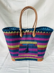 capazo Multicolor con bolsillo y forro interior