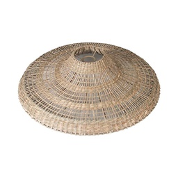 pantalla de lampara redonda de fibra natural 60x16 cm
